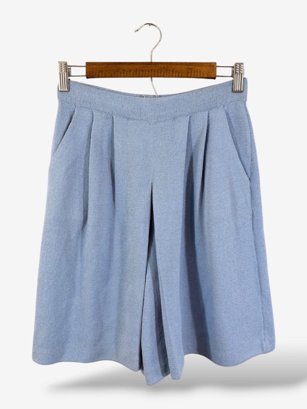 St. John Collection Blue Bermuda Shorts Size S Santana Knit Pull On Preppy Luxe